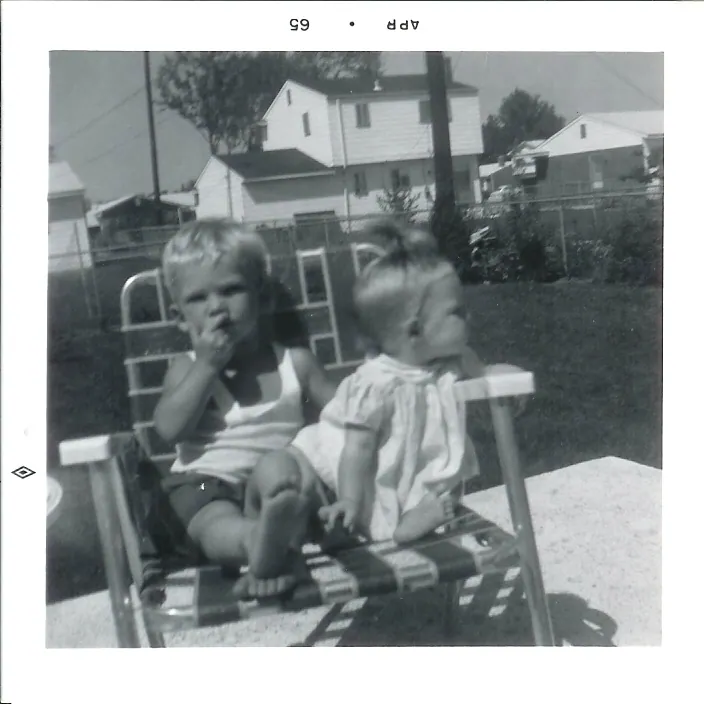 Laura and Robert in a childhood photograph